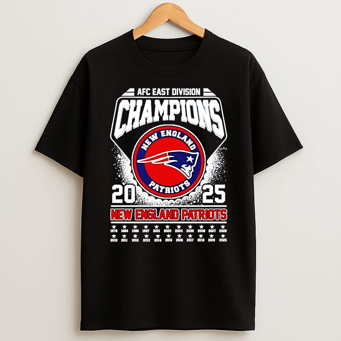 New England Patriots Afc East Division Champions 2025 22th Time Logo T Shirt
