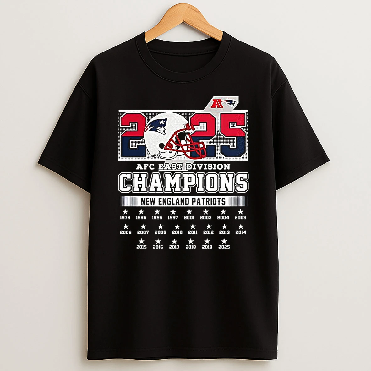 New England Patriots Afc West Division Champions 2025 Conquer Helmet T Shirt