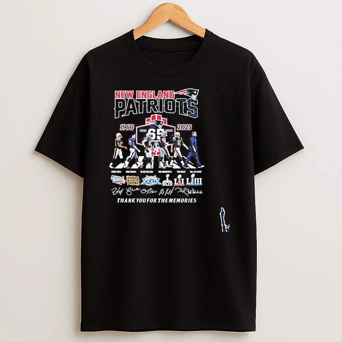 New England Patriots Abbey Road 1960 2025 Thank You For The Memopries T Shirt