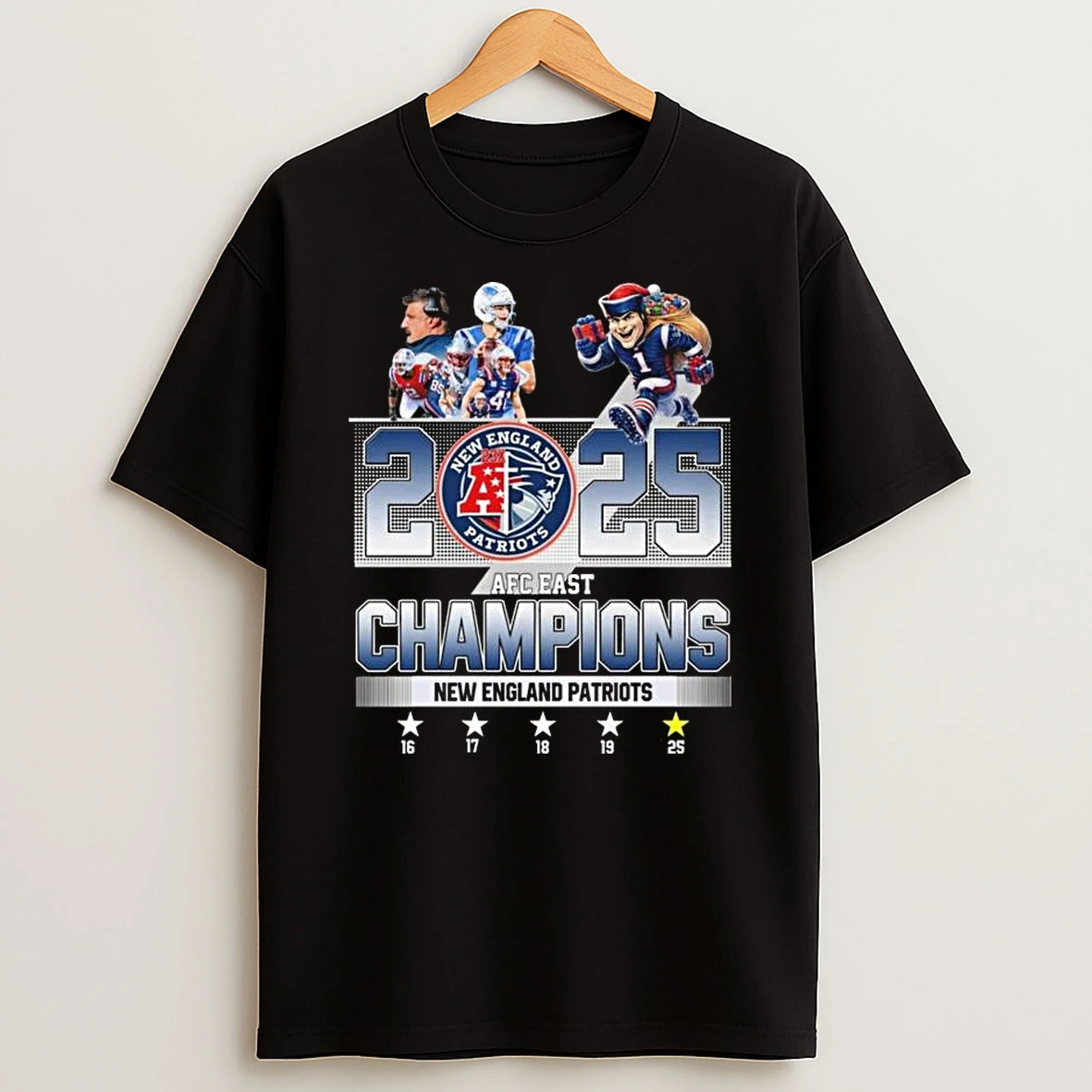 New England Patriots Afc East Champions 16 17 18 19 25 T Shirt