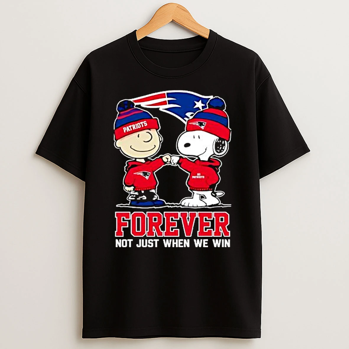 New England Patriots Charlie Brown And Snoopy Forever Not Just When We Win T Shirt