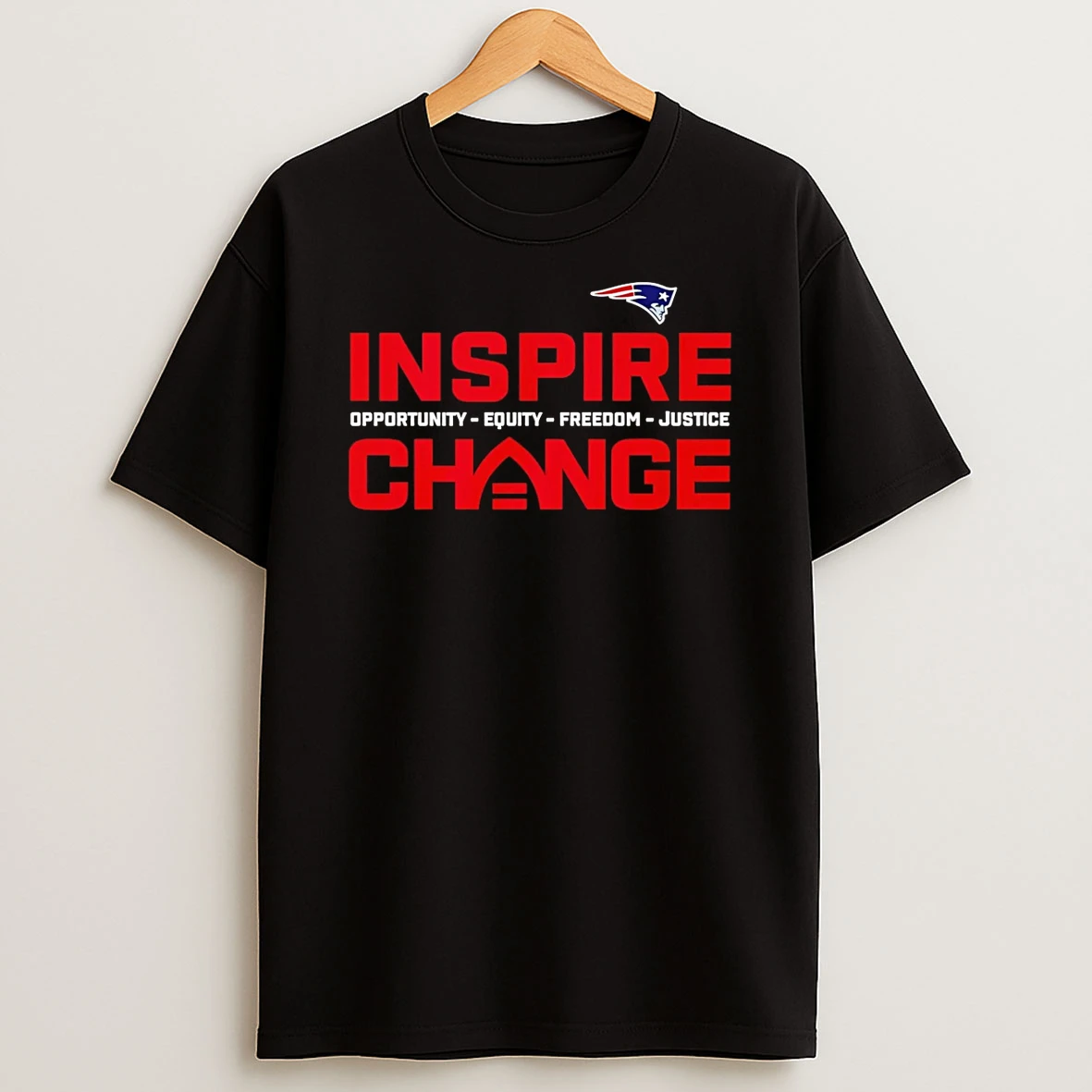 New England Patriots Inspire Change Opportunity Equity Freedom Justice T Shirt