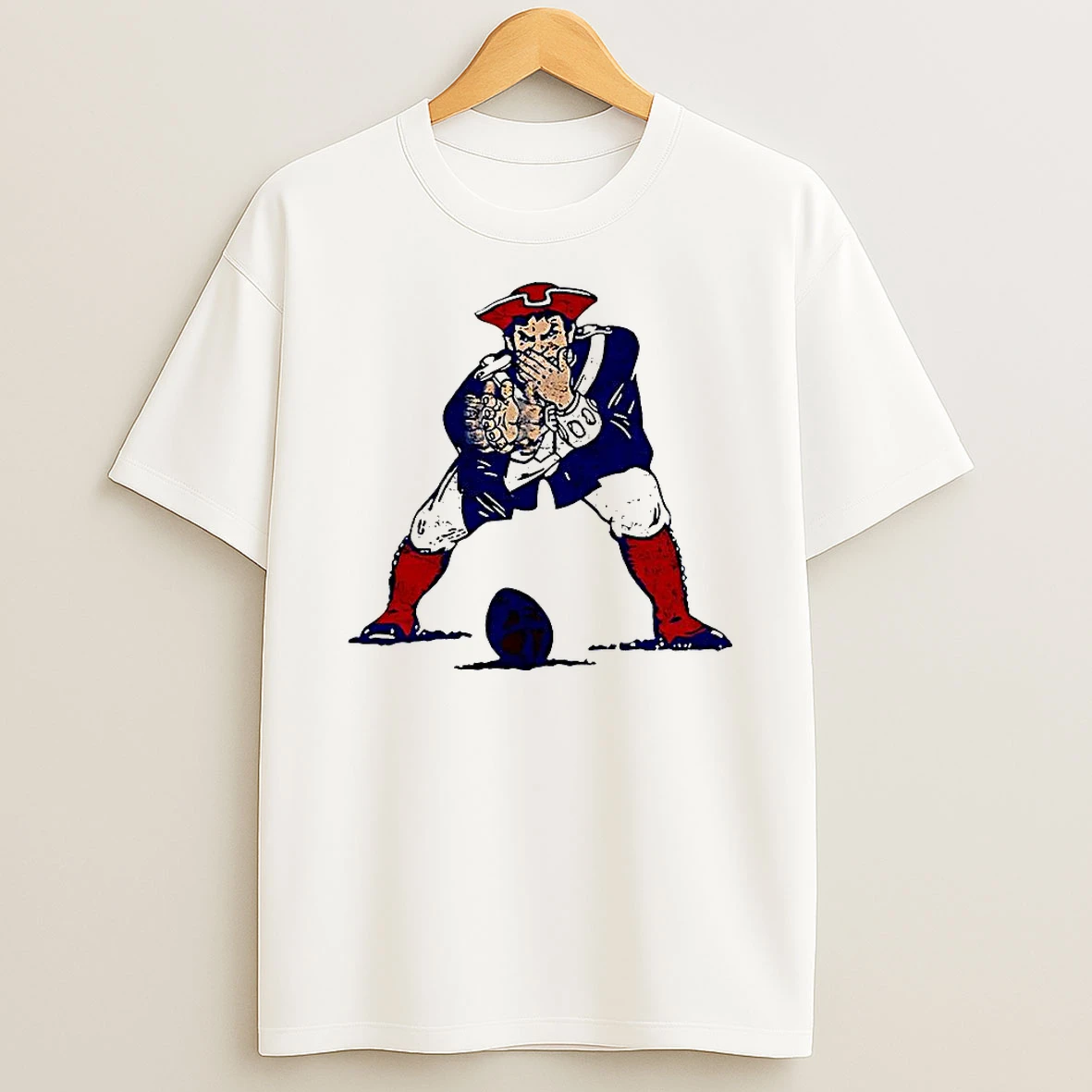 New England Patriots Football Pat Patriot Mascot Vintage T Shirt
