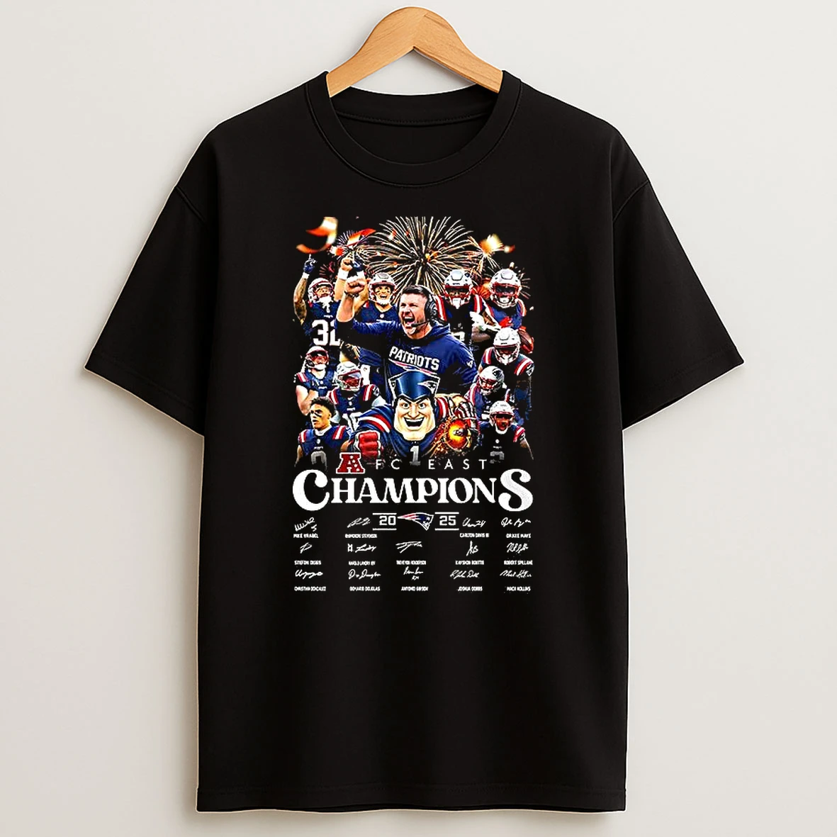 New England Patriots Teams 2025 Afc West Division Champions Signature T Shirt