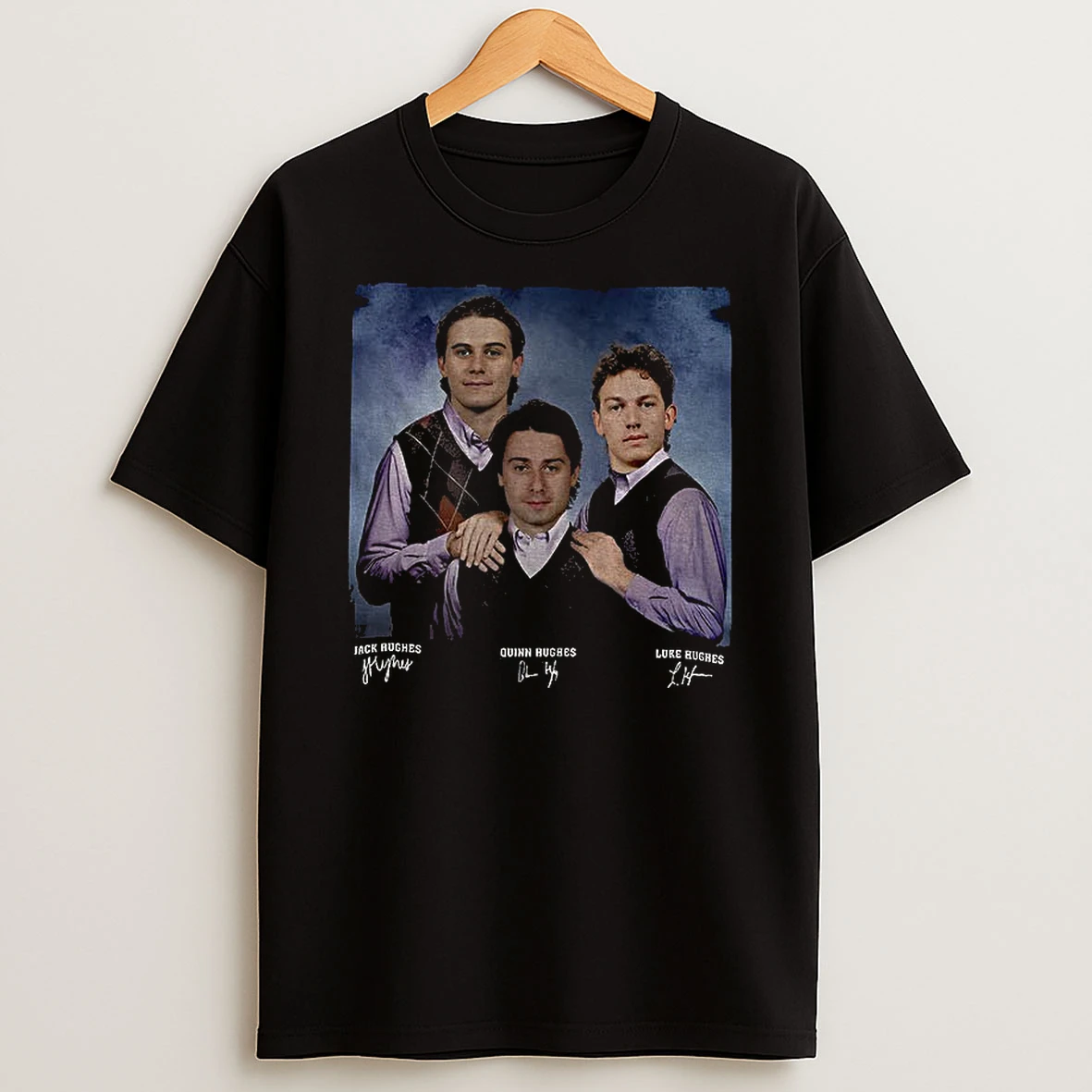 New Jersey Step Brothers Jack Hughes Luke Hughes Quinn Hughes Ice Hockey T Shirt