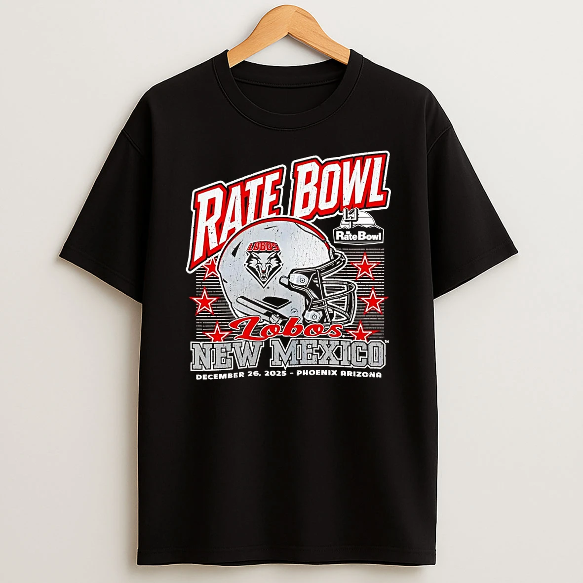 New Mexico Lobos 2025 Rate Bowl Helmet Phoenix Arizona T Shirt