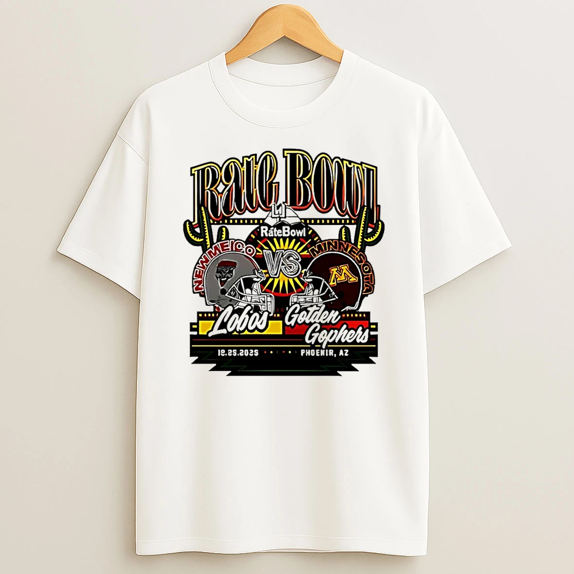 New Mexico Lobos Vs Minnesota Golden Gophers Rate Bowl 2025 T Shirt
