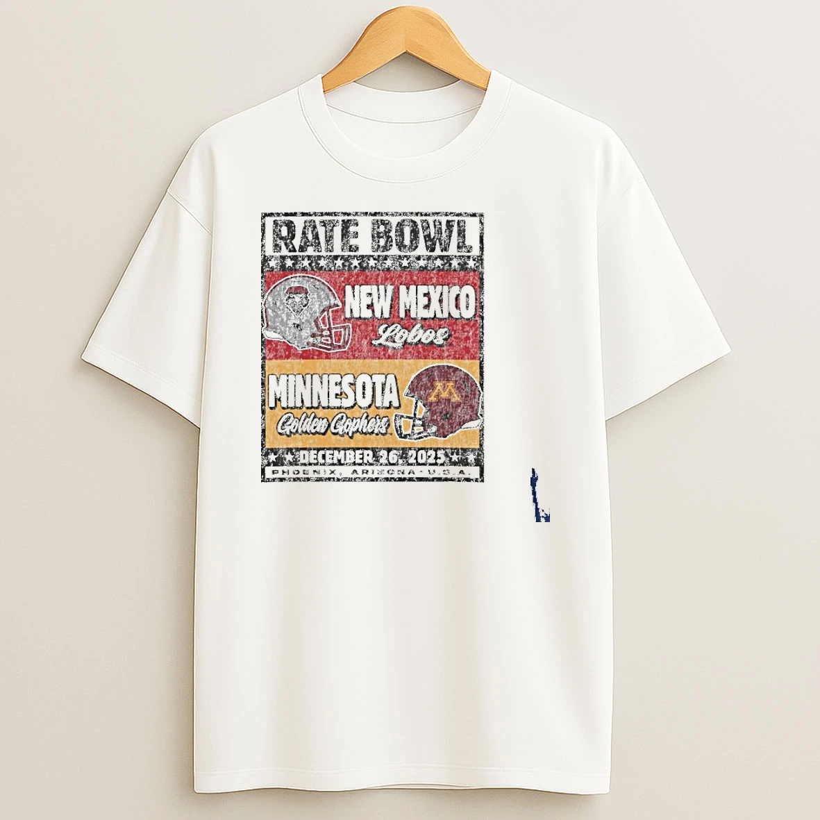 New Mexico Lobos Vs Minnesota Golden Gophers 2025 Rate Bowl Vintage T Shirt