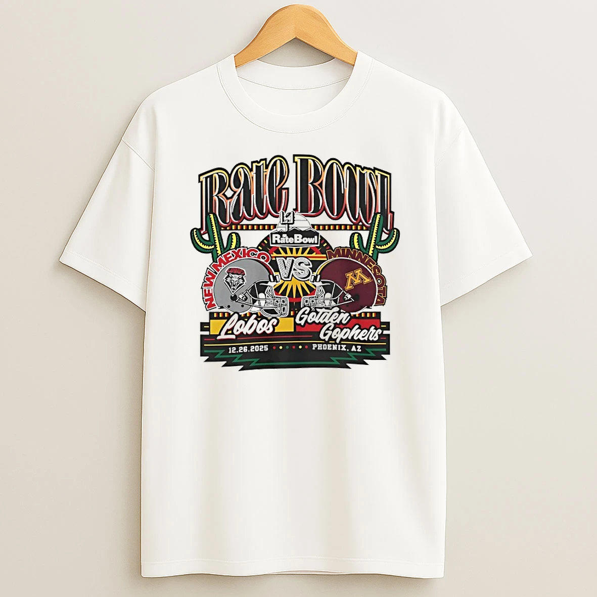 New Mexico Lobos Vs Minnesota Golden Gophers 2025 Rate Bowl Party On Matchup Circle T Shirt