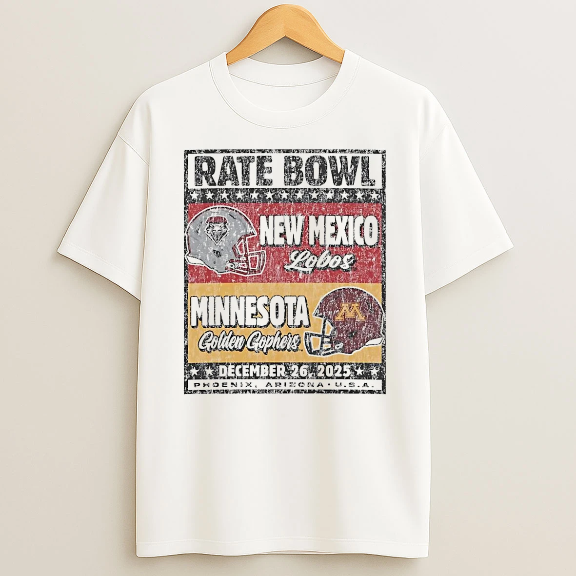 New Mexico Lobos Vs Minnesota Golden Gophers Rate Bowl 2025 Vintage T Shirt