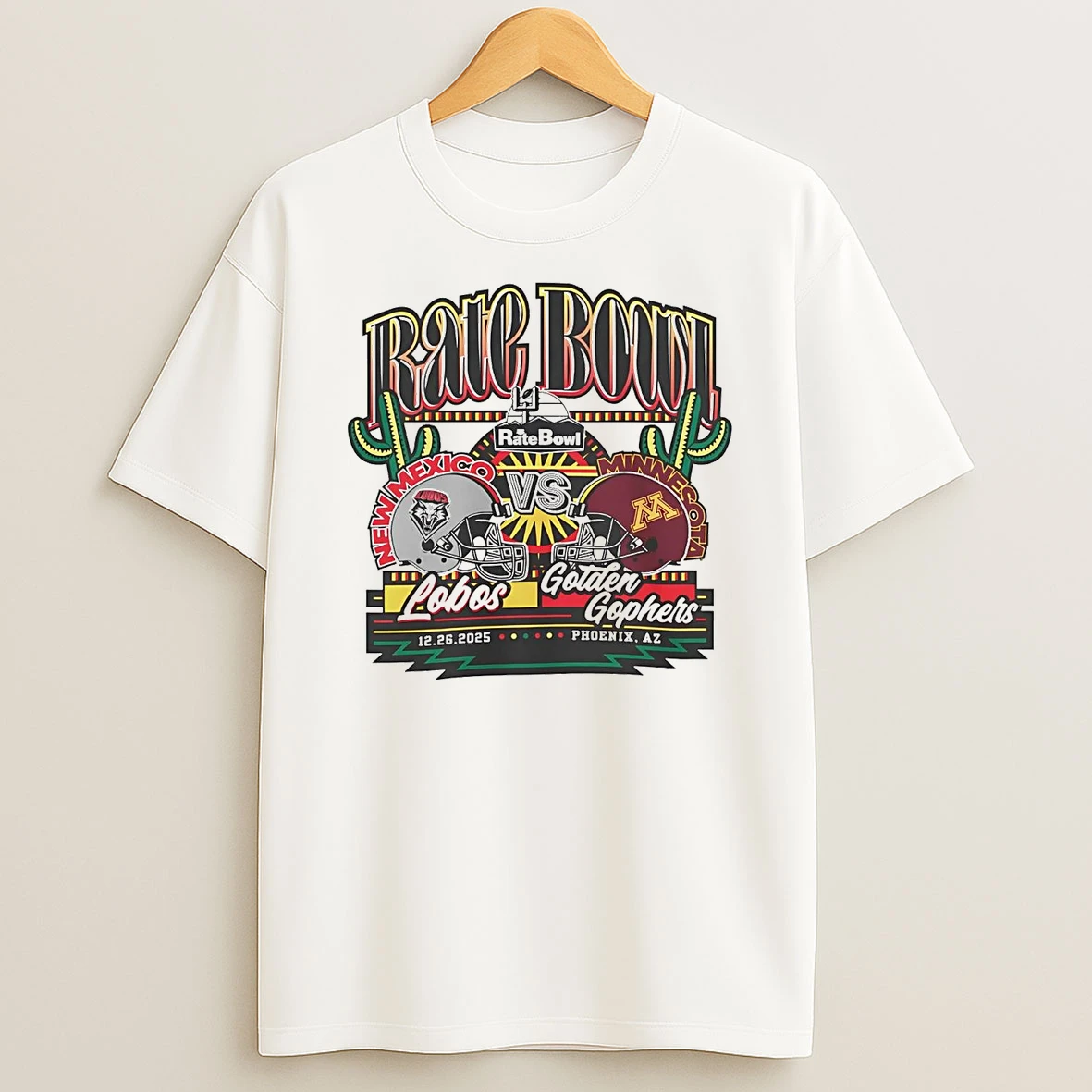New Mexico Lobos Vs Minnesota Golden Gophers 2025 Rate Bowl Party On Matchup T Shirt