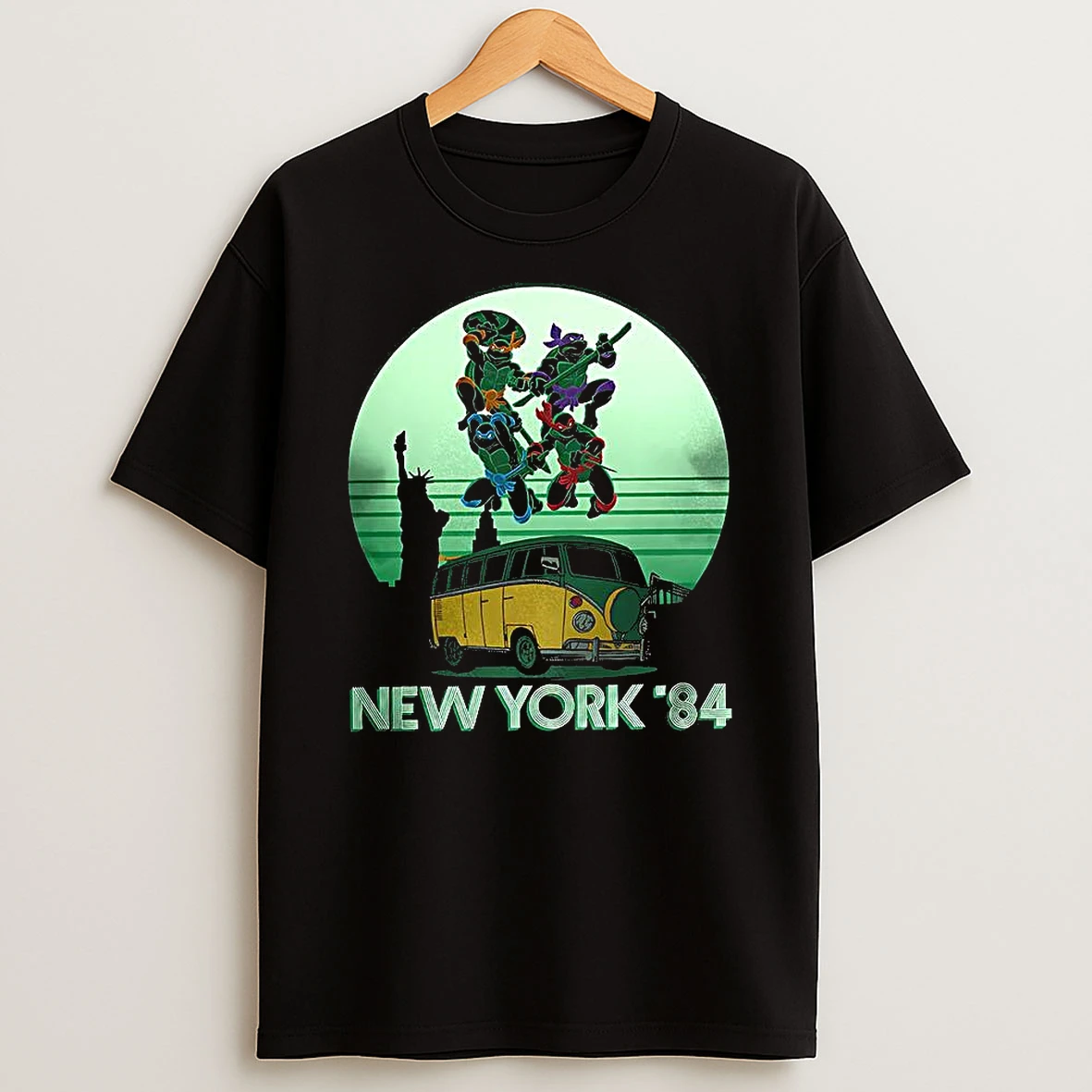 New York 84 Teenage Mutant Ninja Turtles Under Moonlight Retro T Shirt