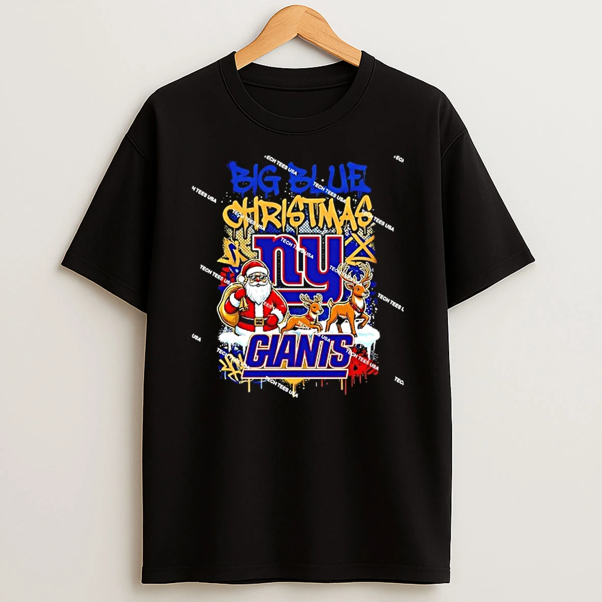 New York Giants Football Big Blue Christmas Holiday T Shirt