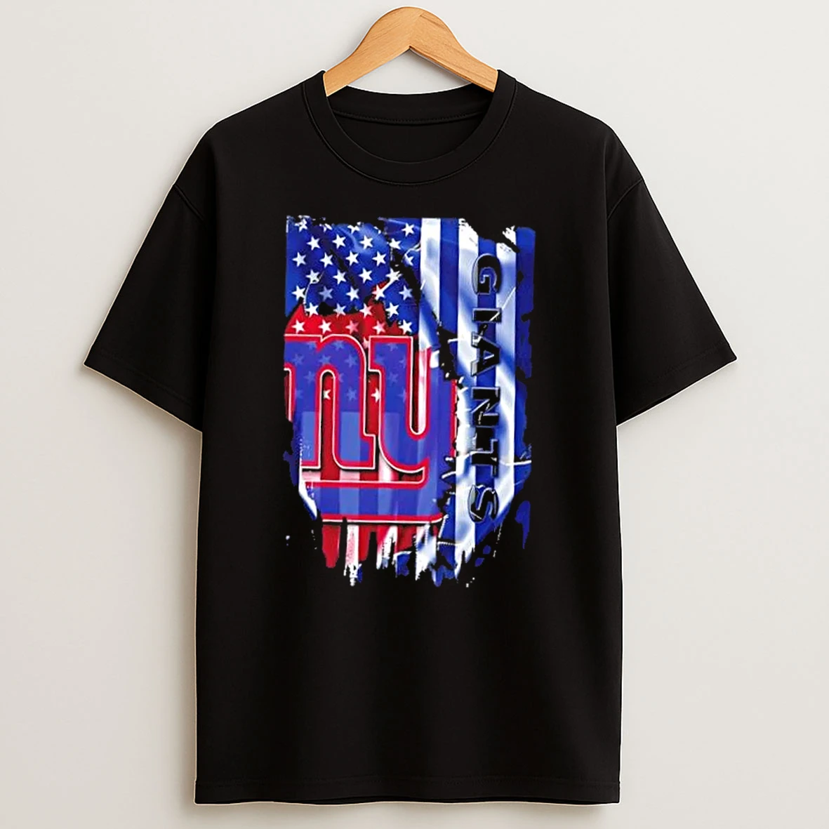 New York Giants Football X American Flag T Shirt