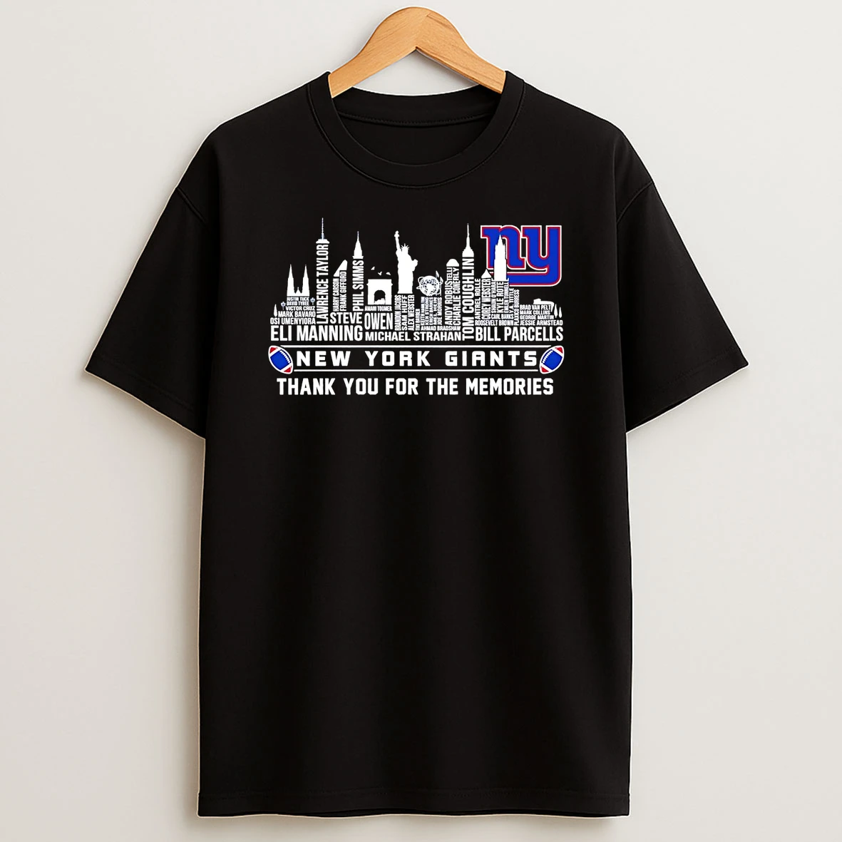 New York Giants City Players Names Thank You For The Memories T Shirt