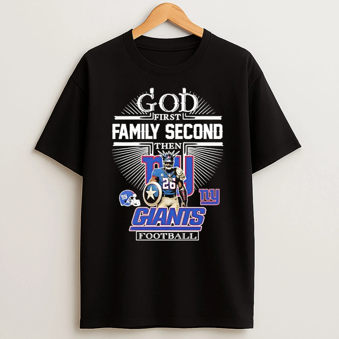 New York Giants Football God First Family Second Then Mascot T Shirt