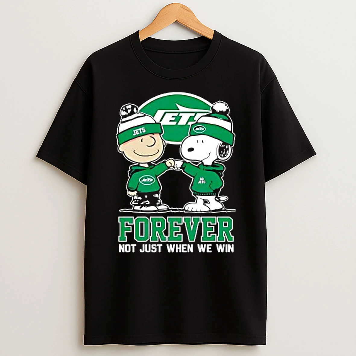 New York Jets Charlie Brown And Snoopy Forever Not Just When We Win T Shirt