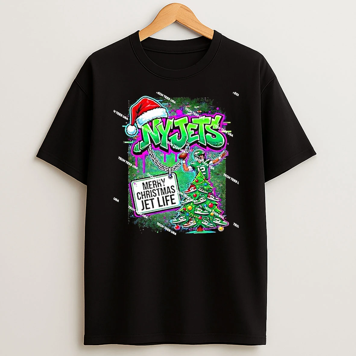 New York Jets Football Merry Christmas Jet Life Holiday T Shirt