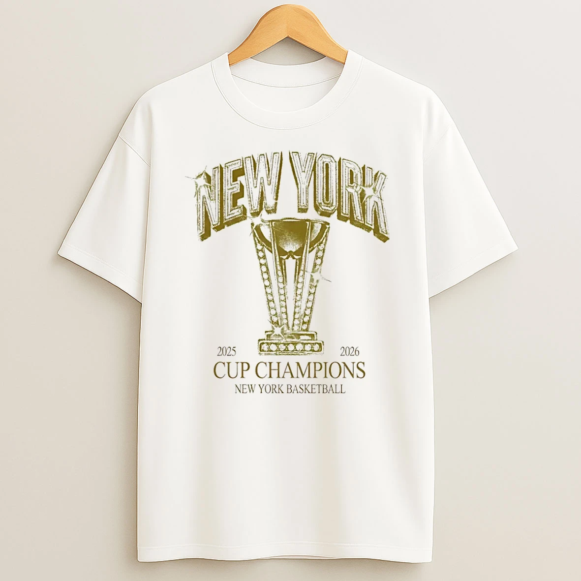 New York Knicks 2025 2026 Cup Champions T Shirt