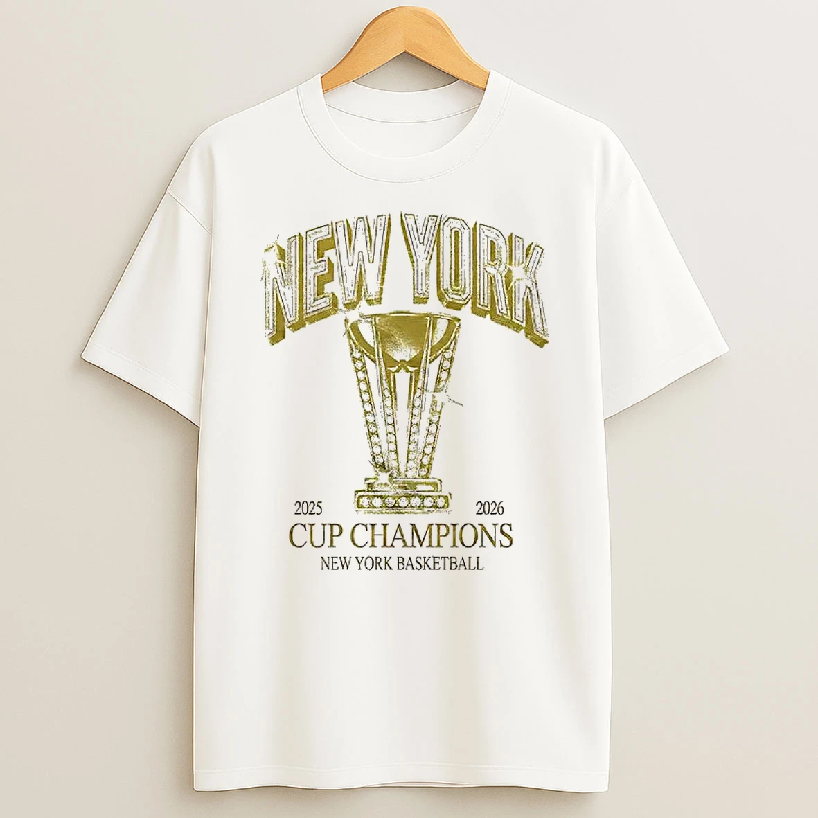 New York Knicks 2025 2026 Trophy Nba Cup Champion T Shirt