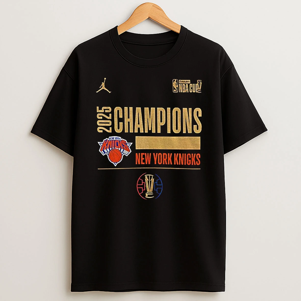 New York Knicks 2025 Emirates Nba Cup Champions Winner Trophy T Shirt