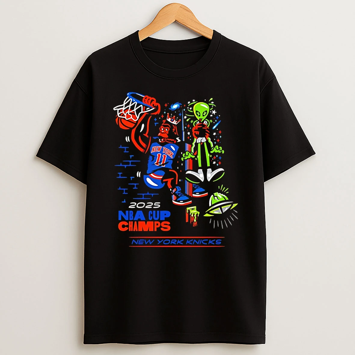 New York Knicks 2025 Nba Cup Champions Paint T Shirt