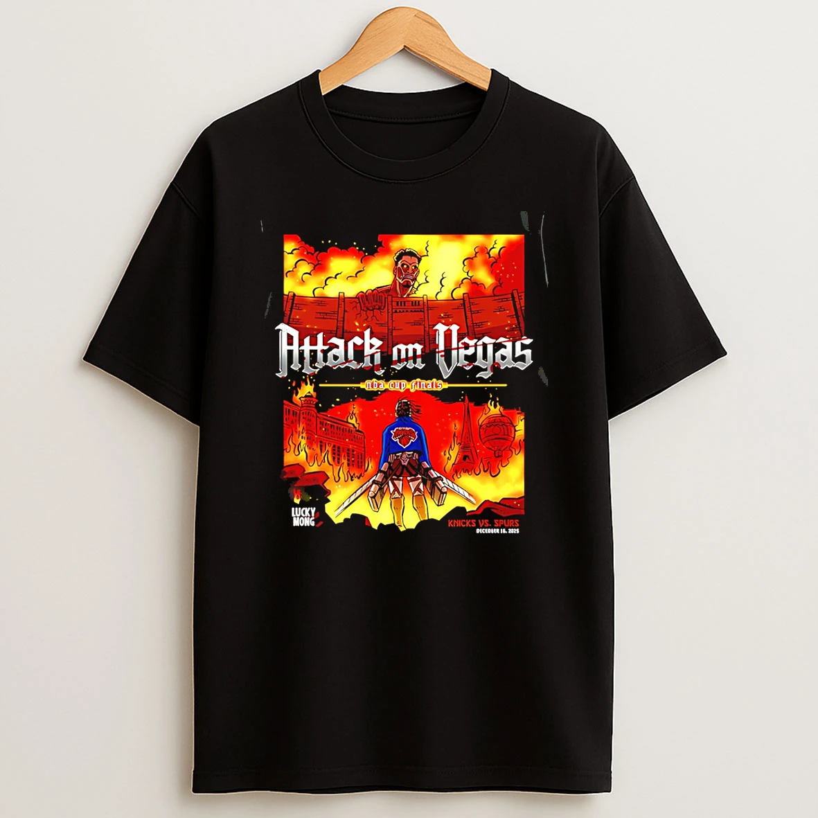 New York Knicks Attack On Vegas Nba Cup Champions 2025 T Shirt