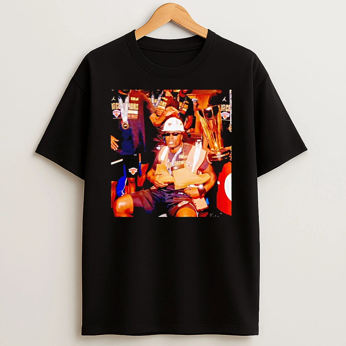 New York Knicks Locker Room Celebrating Photo T Shirt