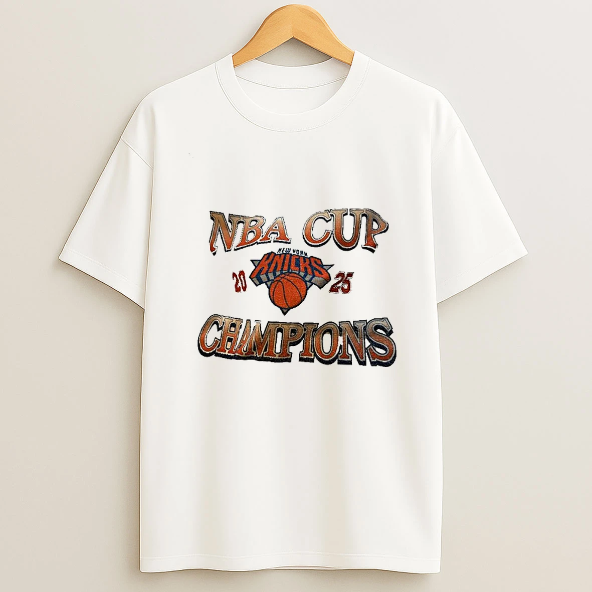 New York Knicks Nba Cup Champions 2025 Basketball Logo T Shirt
