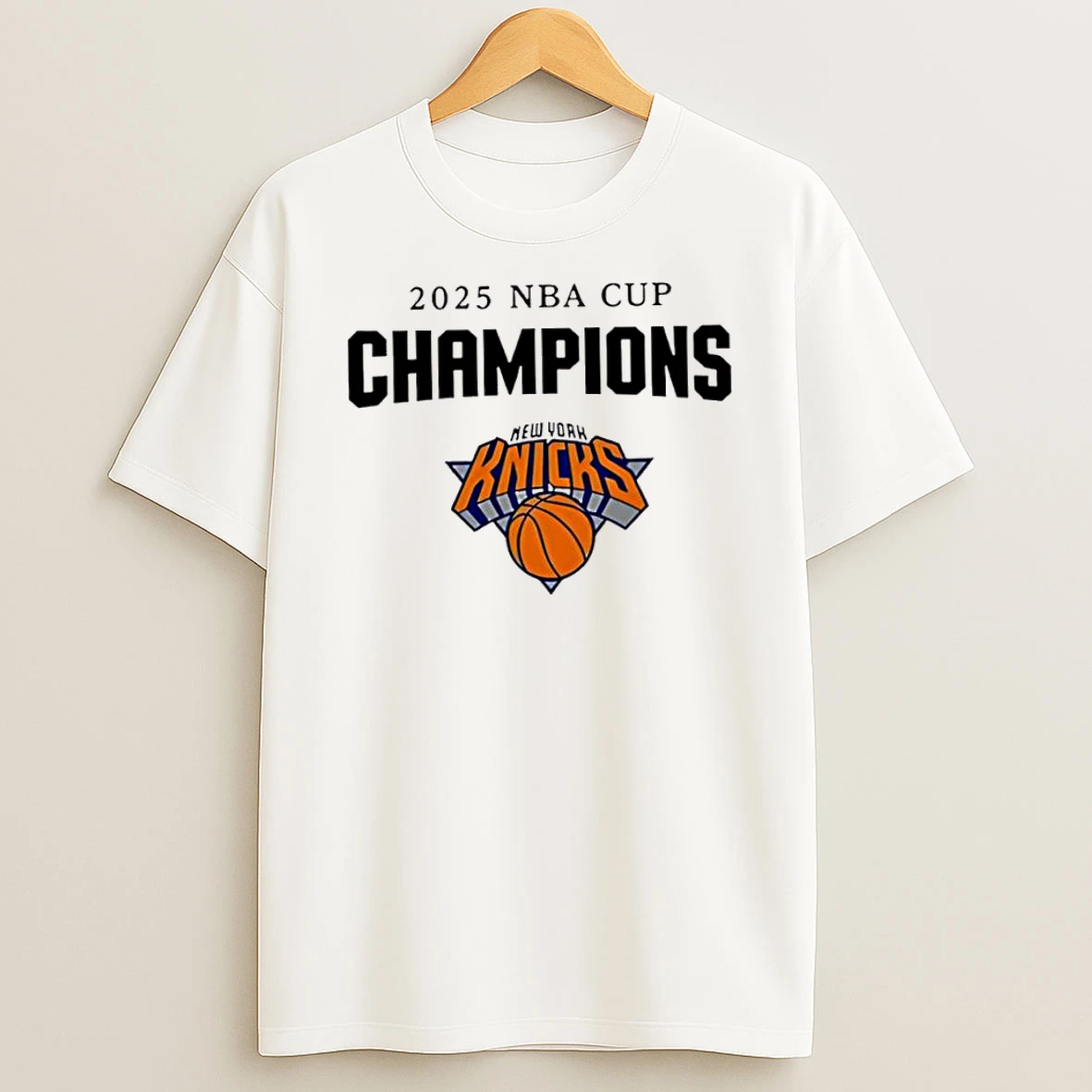 New York Knicks Nba Cup Champions Celebration 2025 T Shirt