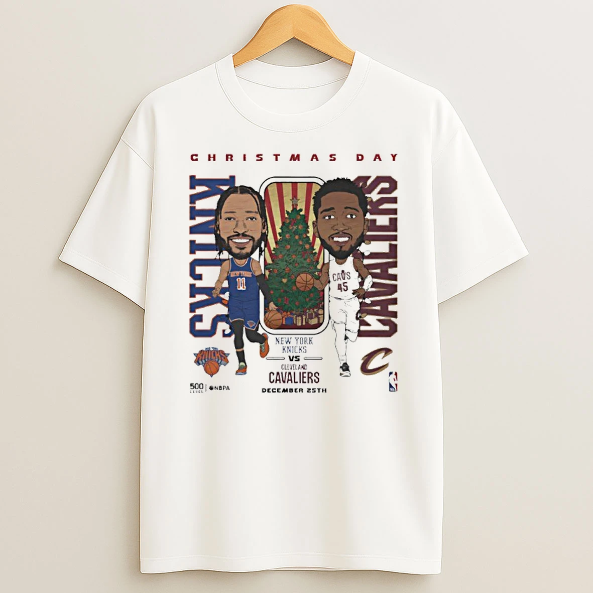 New York Knicks X Cleveland Cavaliers 2025 Nba Christmas Day Match Up T Shirt