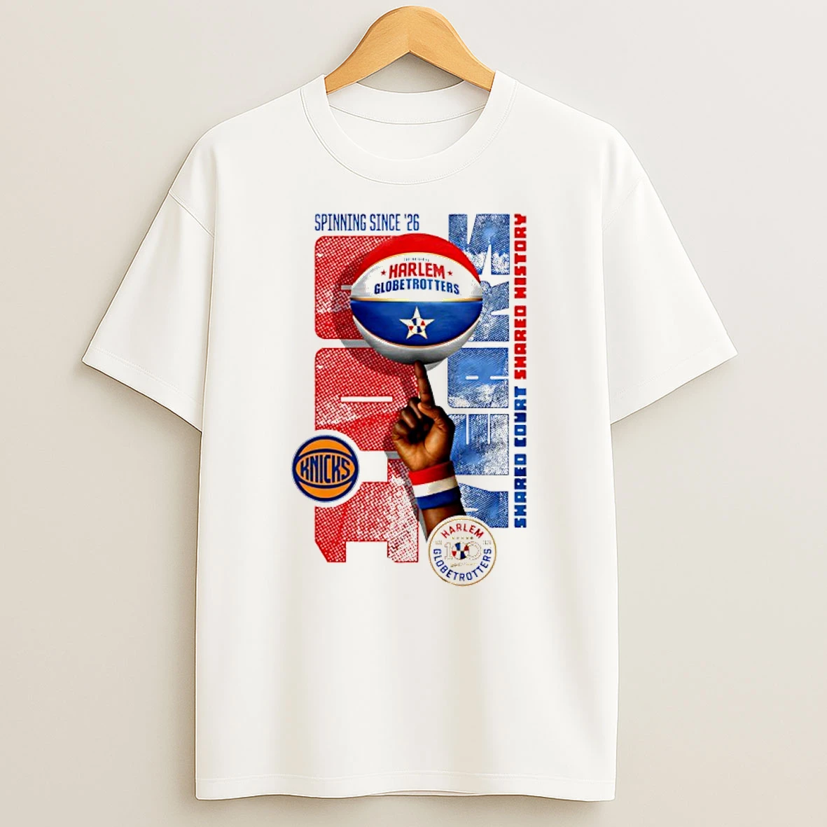 New York Knicks X Harlem Globetrotters Spinning Since 26 T Shirt