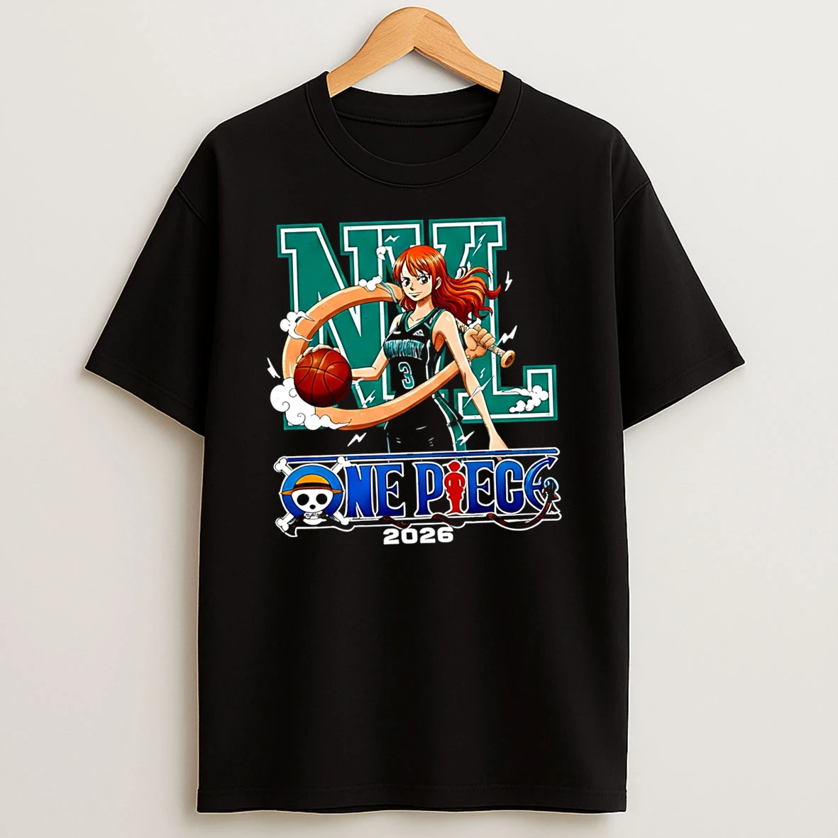 New York Liberty X One Piece 2026 Cartoon T Shirt