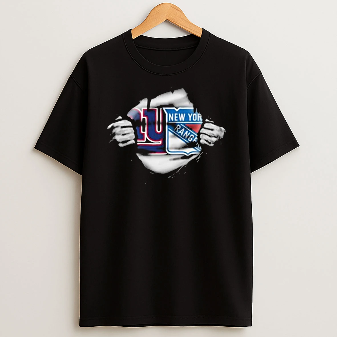 New York Rangers Torn Logo Graphic T Shirt