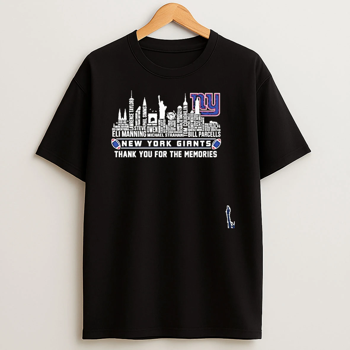 New York Skyline X New York Giants Typo Team Name T Shirt