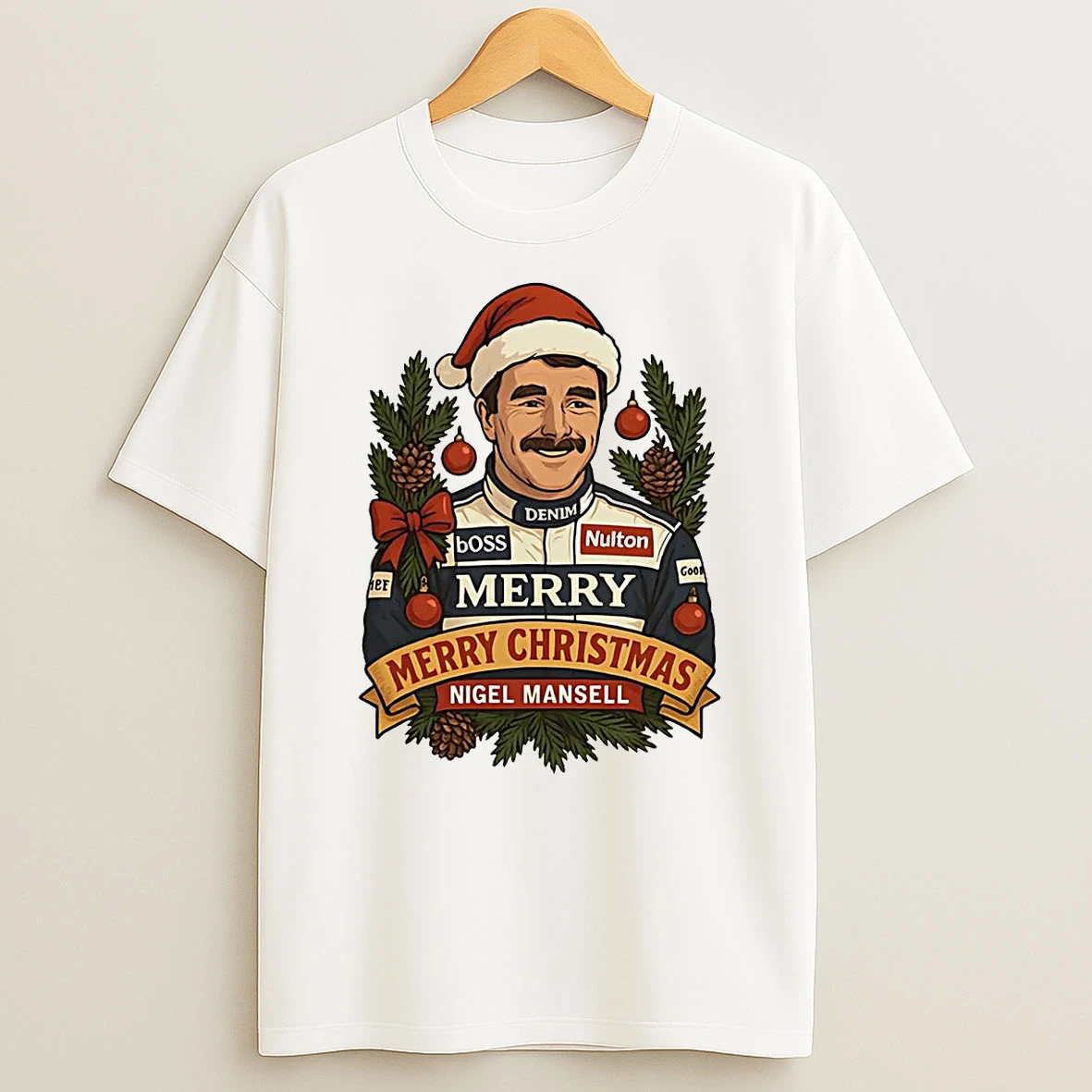 Nigel Mansell Merry Christmas T Shirt