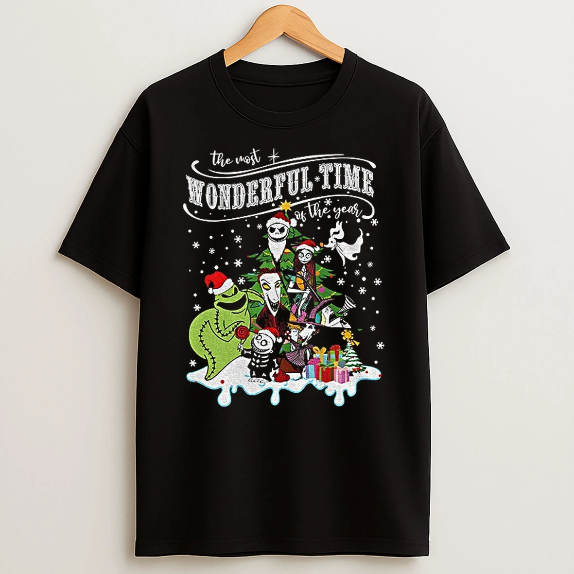 Nightmare Before Santa Hat The Most Wonderful Time Of The Year Merry Christmas T Shirt