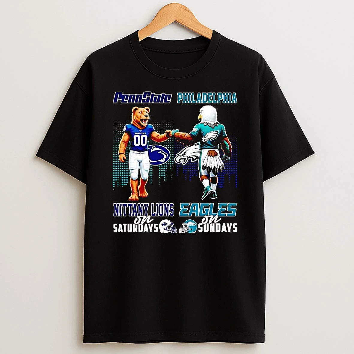 Nittany Lions On Saturdays Philadelphia Eagles On Sundays Mascot T Shirt