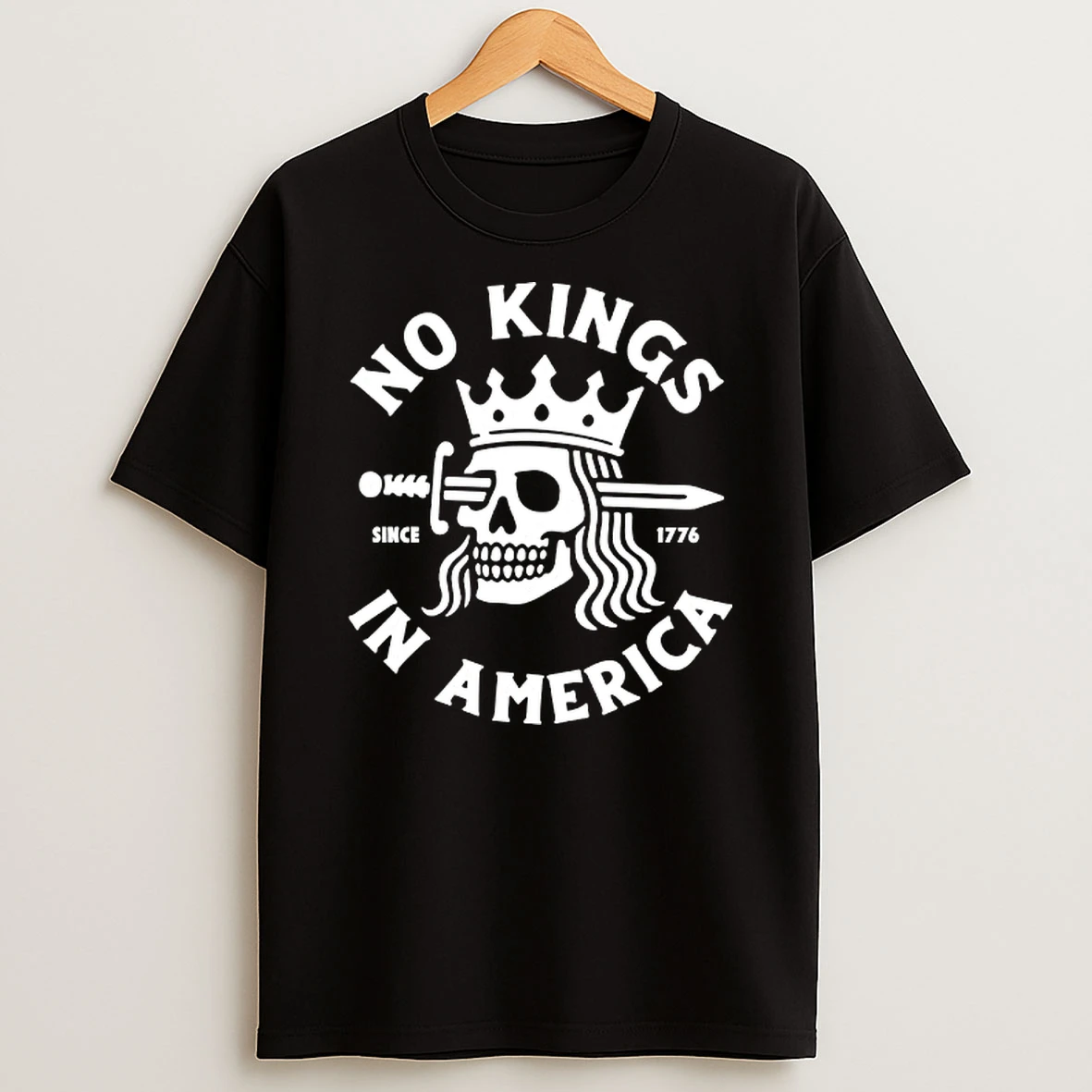 No Kings In America Skull T Shirt