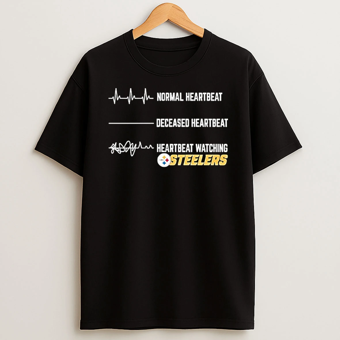 Normal Heartbeat Deceased Heartbeat Heartbeat Watching Pittsburgh Steelers T Shirt