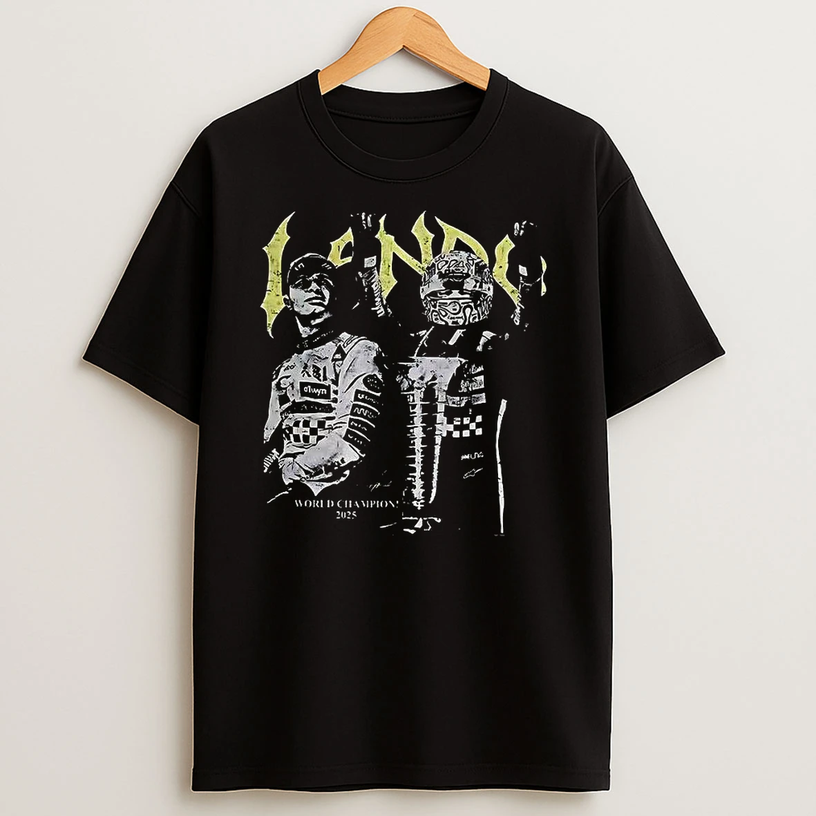 Norris Mclaren Racing F1 2025 World Champion Celebration Signature T Shirt