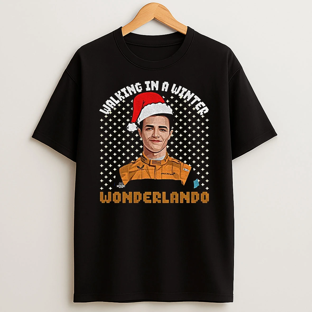 Norris Santa Walking In A Winter Wonderland Christmas T Shirt