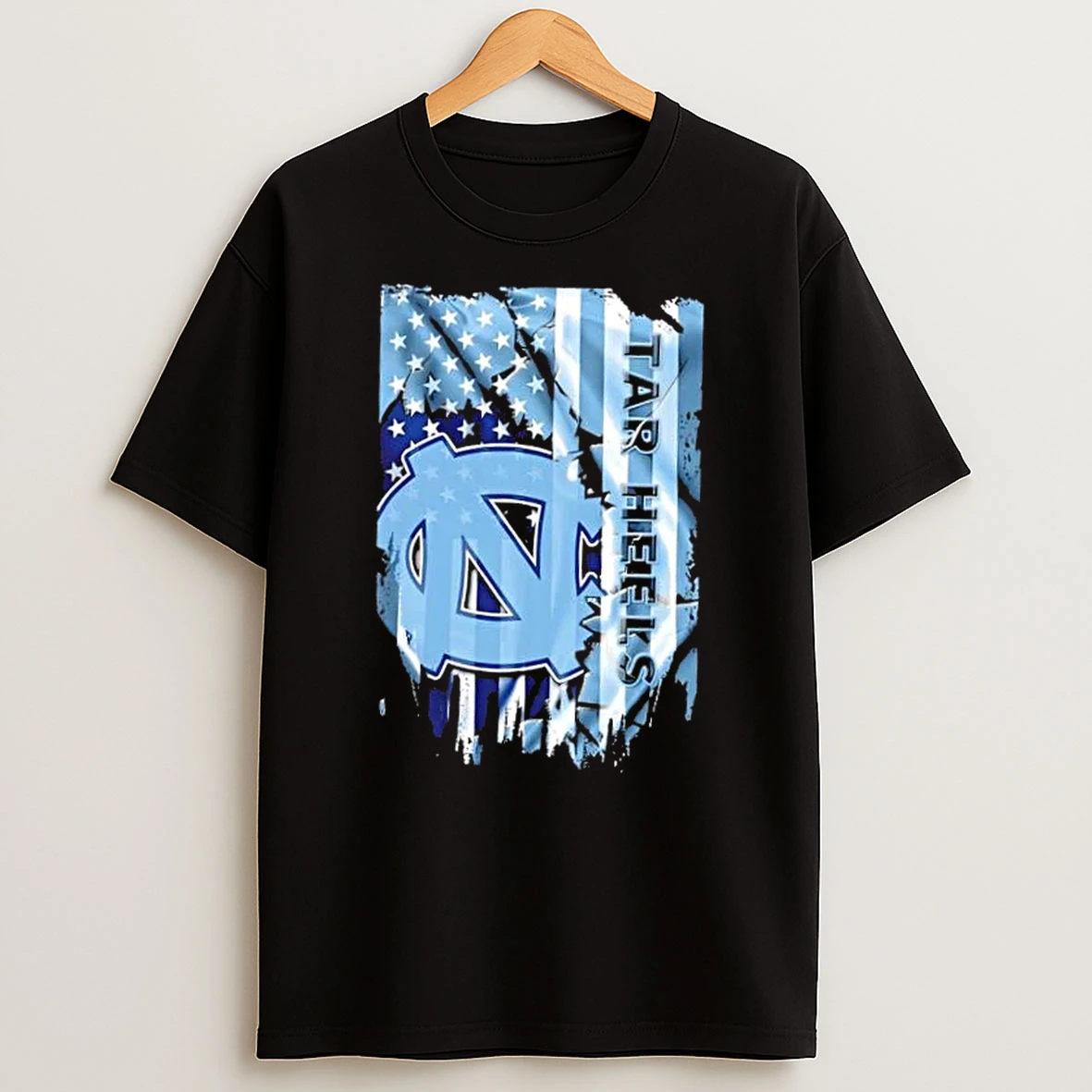 North Carolina Tar Heels Football X American Flag T Shirt