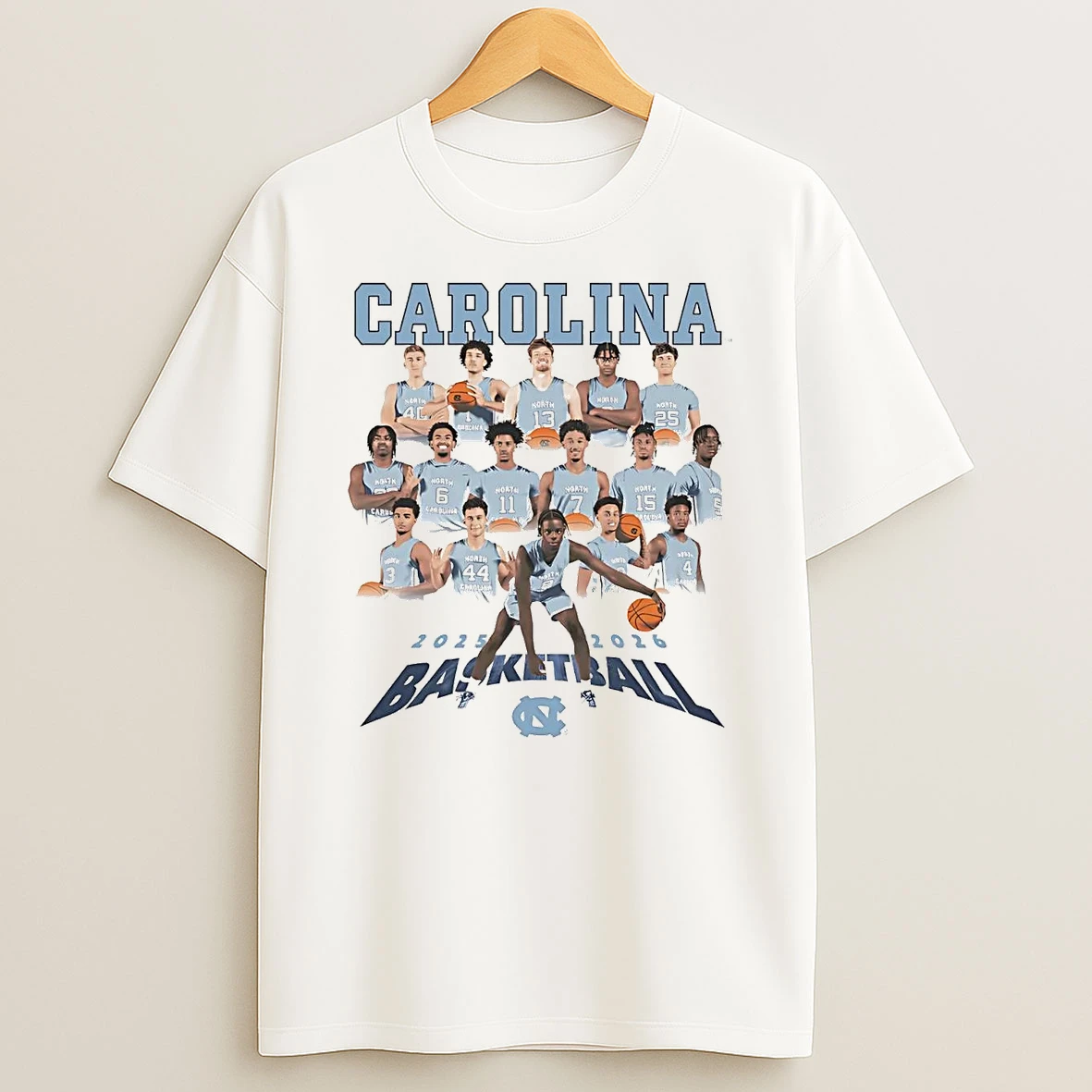 North Carolina Tar Heels Mens Basketball Team 2026 T Shirt