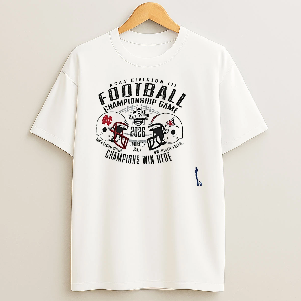 North Central Cardinals Vs Uw River Falls 2025 Ncaa Diii Football Championship Game Matchup T Shirt