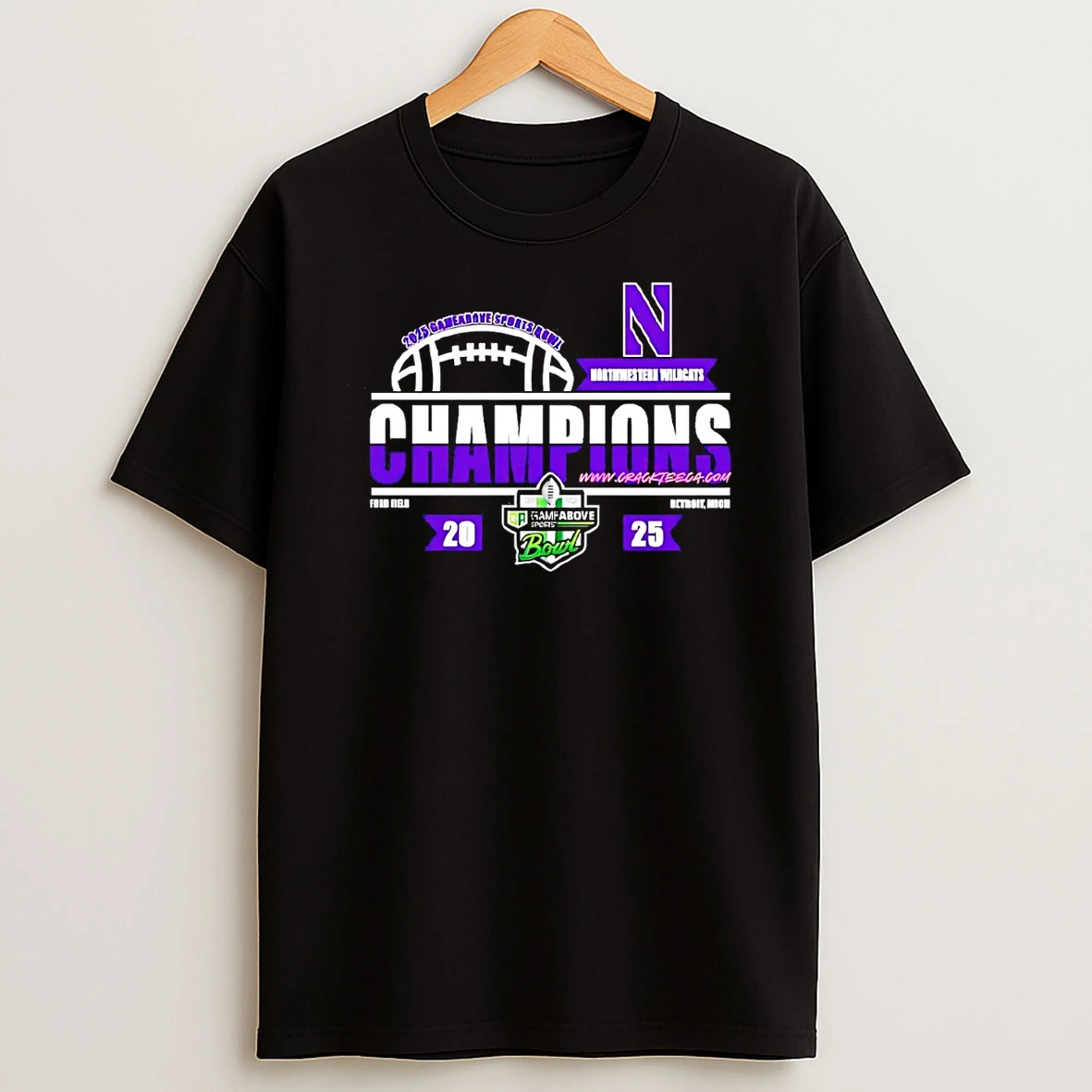 Northwestern Football 2025 Gameabove Sports Bowl Champions T Shirt