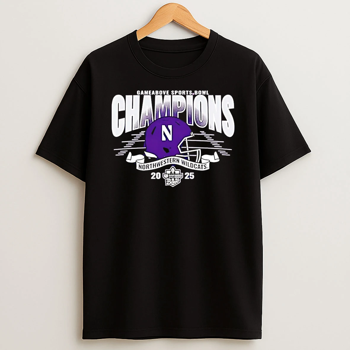 Northwestern Wildcats 2025 Game Above Sports Bowl Football Champions T Shirt