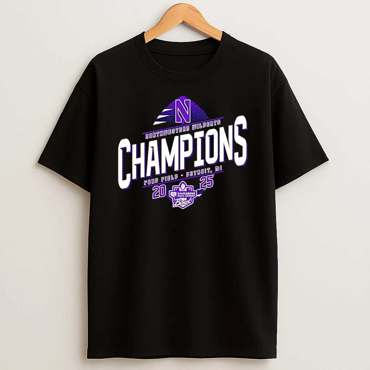 Northwestern Wildcats 2025 Gameabove Sports Bowl Champions Logo T Shirt