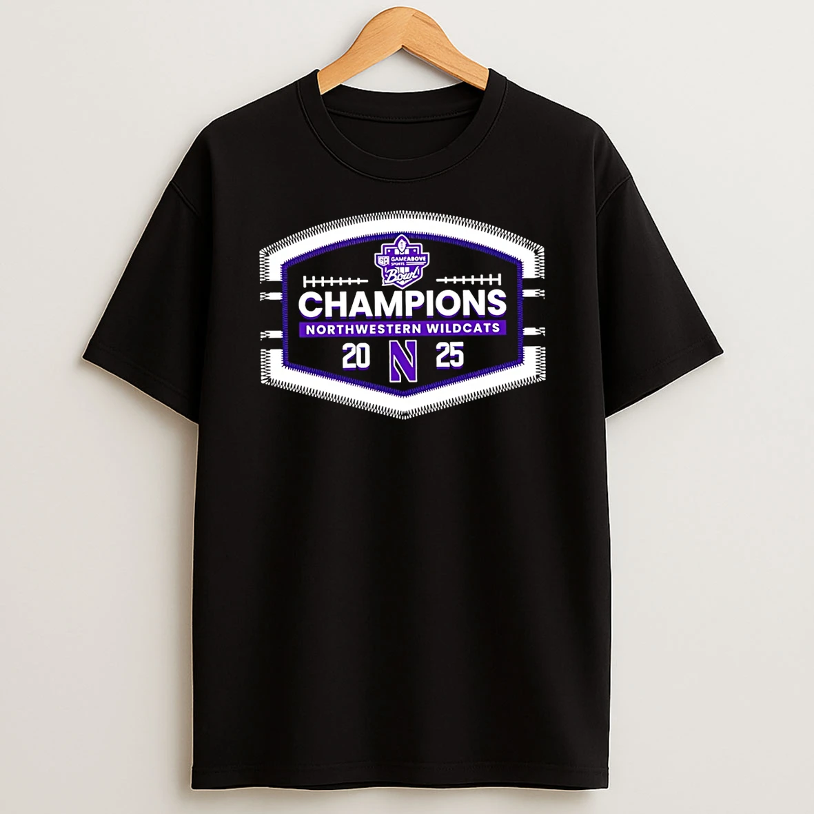 Northwestern Wildcats 2025 Gameabove Sports Bowl Champions Retro T Shirt