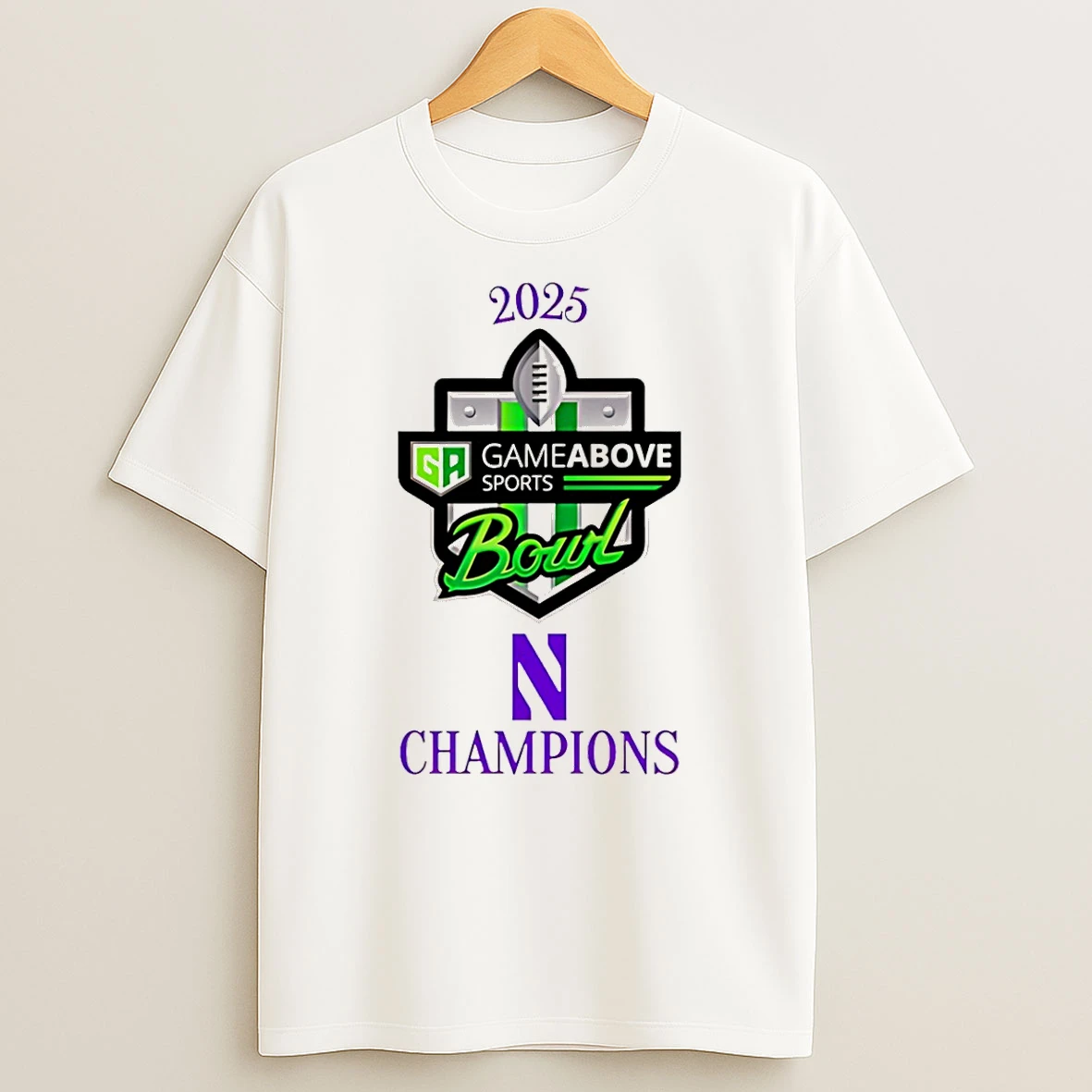 Northwestern Wildcats Nu 2025 Gameabove Sports Bowl Champions Football T Shirt